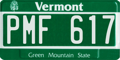 VT license plate PMF617
