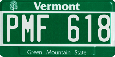 VT license plate PMF618