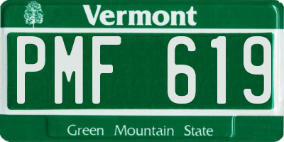 VT license plate PMF619