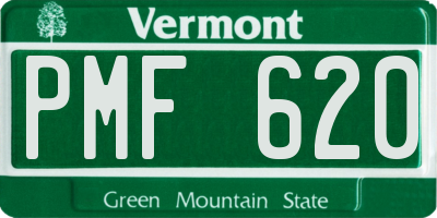 VT license plate PMF620