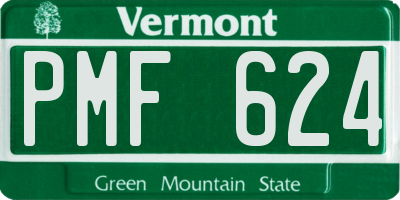 VT license plate PMF624