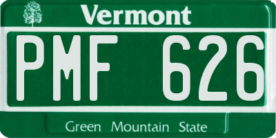 VT license plate PMF626