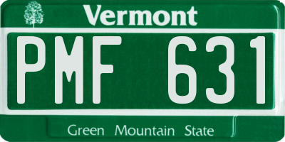 VT license plate PMF631