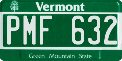 VT license plate PMF632