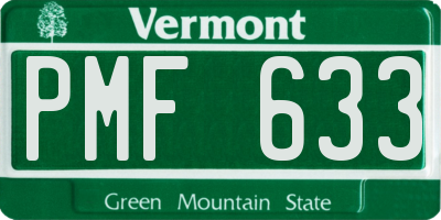 VT license plate PMF633
