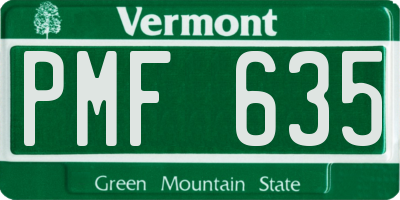 VT license plate PMF635
