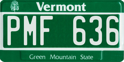 VT license plate PMF636
