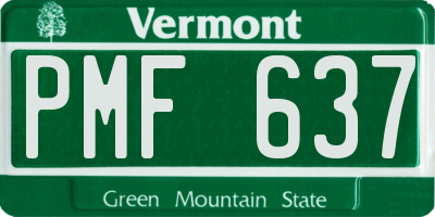 VT license plate PMF637