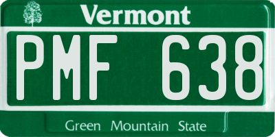 VT license plate PMF638