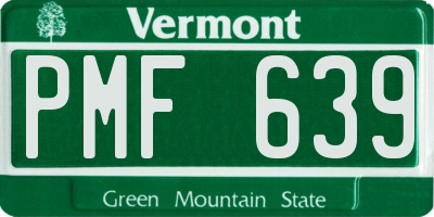 VT license plate PMF639