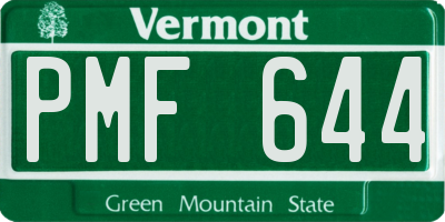 VT license plate PMF644