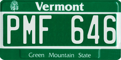 VT license plate PMF646