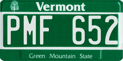 VT license plate PMF652