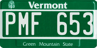 VT license plate PMF653