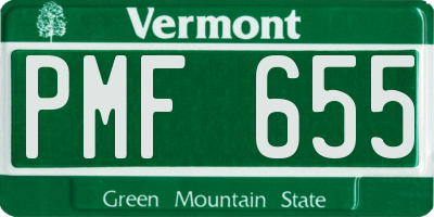VT license plate PMF655