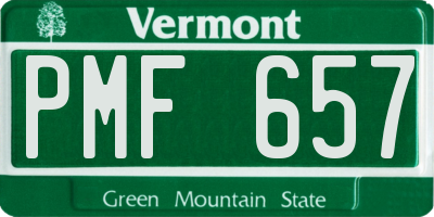 VT license plate PMF657