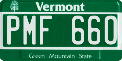 VT license plate PMF660