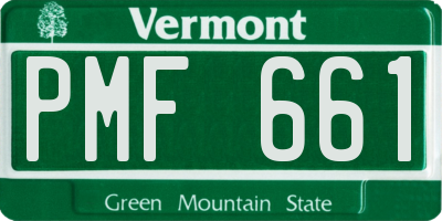 VT license plate PMF661