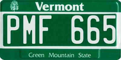 VT license plate PMF665