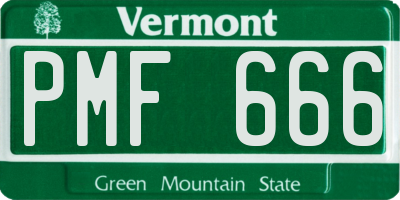 VT license plate PMF666
