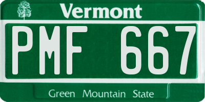 VT license plate PMF667