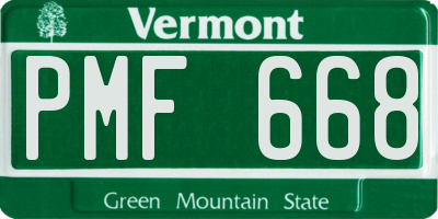 VT license plate PMF668