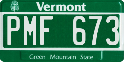 VT license plate PMF673