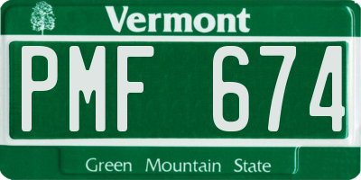 VT license plate PMF674