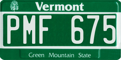 VT license plate PMF675