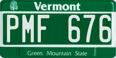 VT license plate PMF676