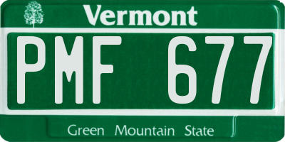 VT license plate PMF677