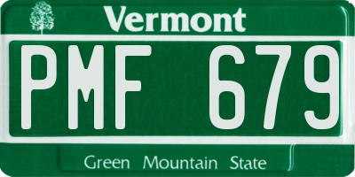 VT license plate PMF679