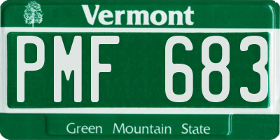 VT license plate PMF683