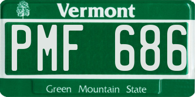 VT license plate PMF686
