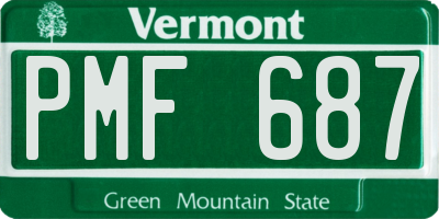 VT license plate PMF687