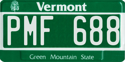 VT license plate PMF688