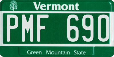 VT license plate PMF690