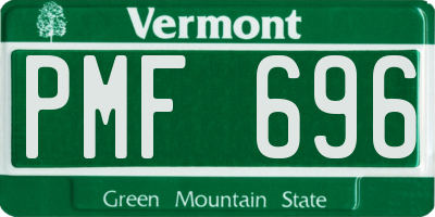 VT license plate PMF696