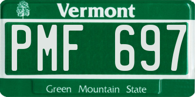 VT license plate PMF697