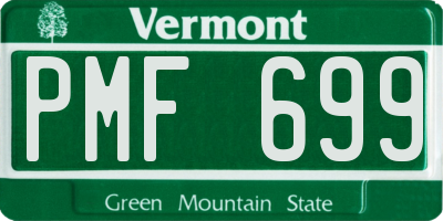 VT license plate PMF699
