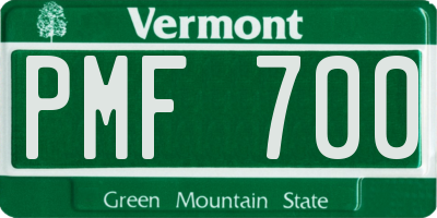 VT license plate PMF700