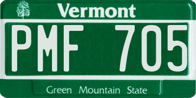 VT license plate PMF705