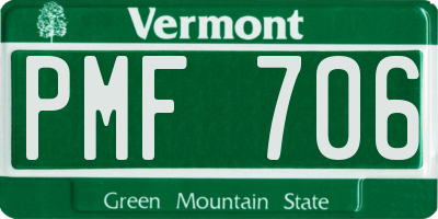 VT license plate PMF706