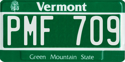 VT license plate PMF709