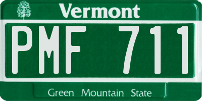 VT license plate PMF711