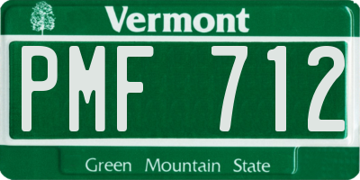 VT license plate PMF712