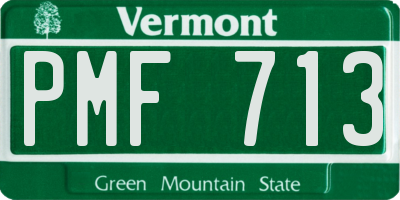 VT license plate PMF713