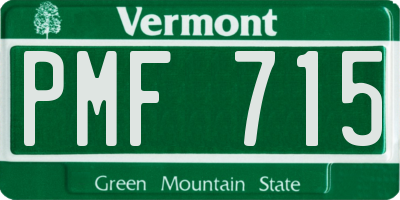 VT license plate PMF715