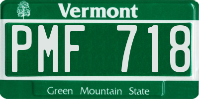 VT license plate PMF718