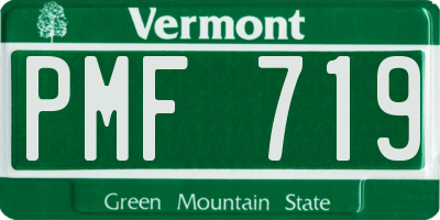 VT license plate PMF719